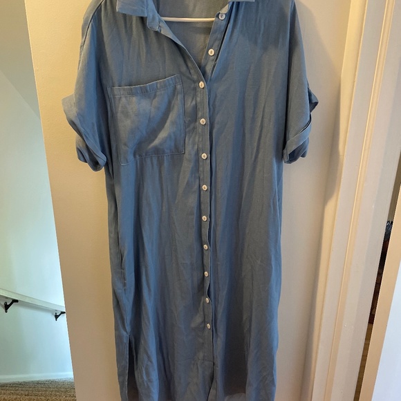 Button Down Chambray Midi Dress - Picture 1 of 1